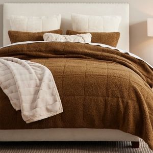 Pottery Barn Teddy Faux Fur Quilt & Shams